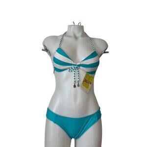 Hobie Striped Top Bikini Size Small